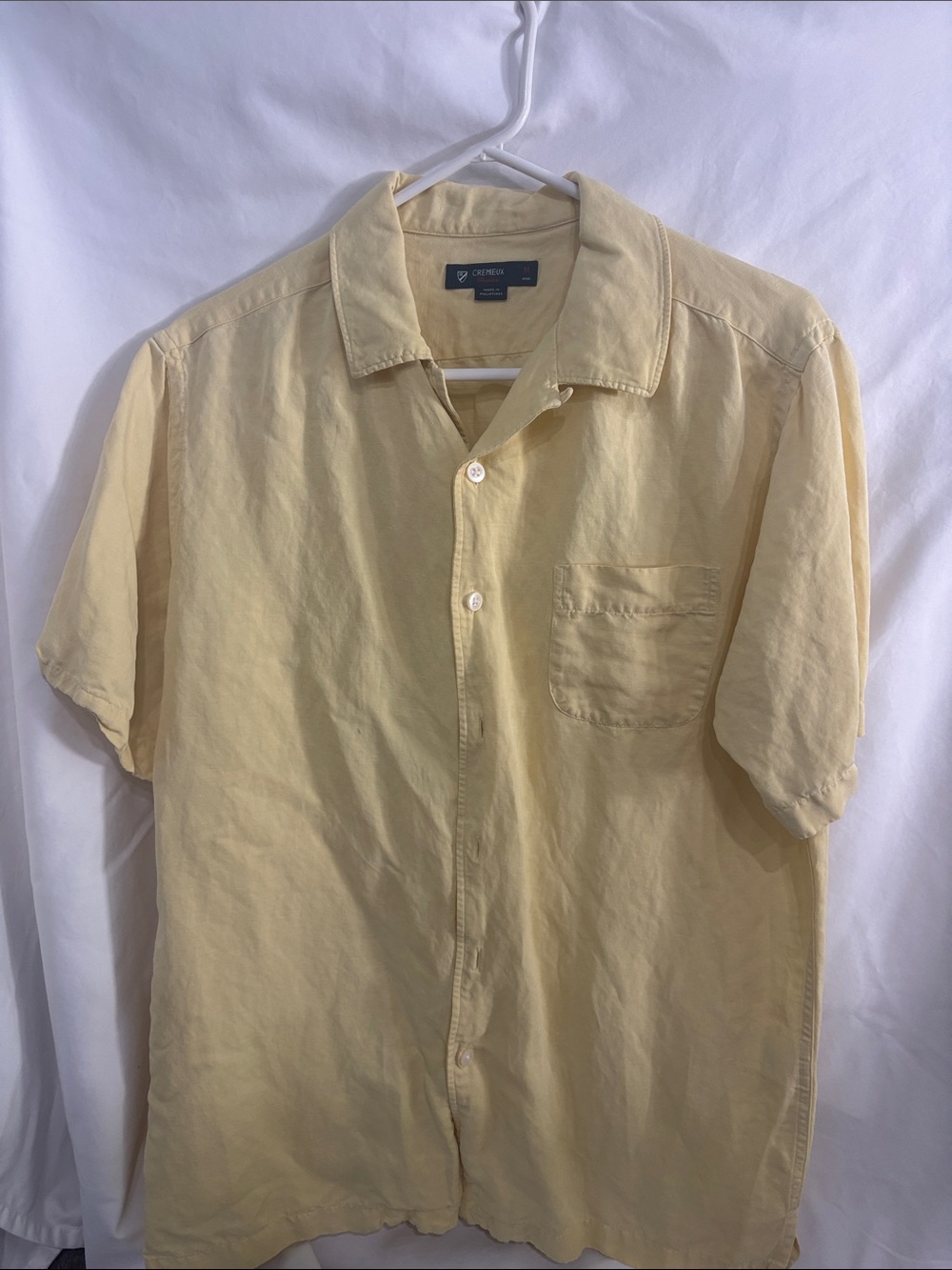 Daniel Cremieux Short-Sleeve Button-Down Shirt - Pale Yellow